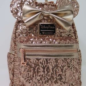 loungefly rose gold backpack